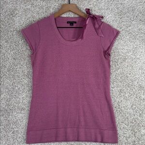 Brooks Brothers lilac‎ knit top with bow - Small